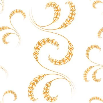 Vector illustration with pictures of wheat, rye, barley isolated on white bac Stock Illustration