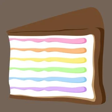 Vector illustration of a piece of cake. Cake. Chocolate piece of cake. Stock Illustration