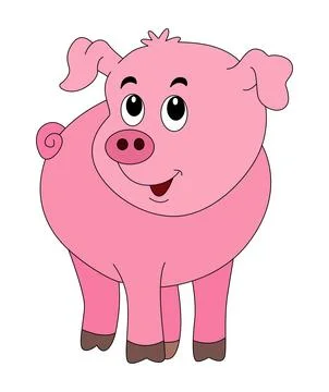 Vector illustration a pig is doing the smiling Stock Illustration