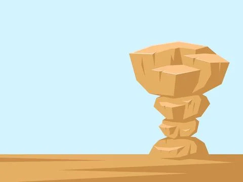 Vector illustration of a pile of rocks in the desert Stock Illustration