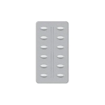 Vector illustration of pill blister pack with realistic design. Ilustración de archivo