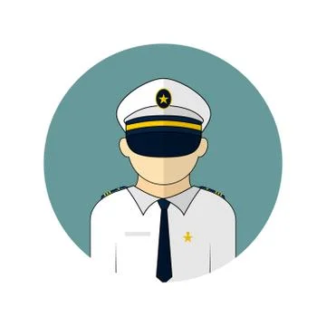 Vector illustration of the pilot avatar icon Stock Illustration