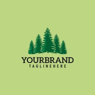 Vector illustration of pines tree. It's good for forest conservation logo Illustrazione stock