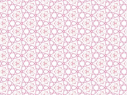 Vector Illustration of Pink Abstract Mandala or Ikat Texture Seamless Pattern Illustrazione stock