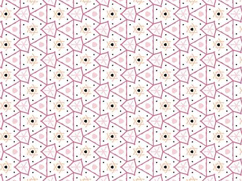 Vector Illustration of Pink Abstract Mandala or Ikat Texture Seamless Pattern Illustrazione stock