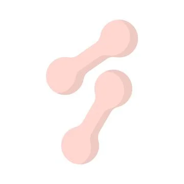 Vector illustration of pink dumbbells in flat style Stock Illustration