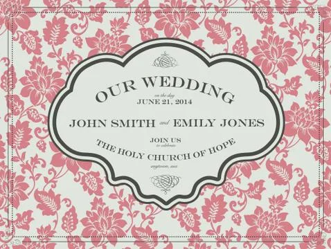 Vector illustration of pink flower pattern and ornate frame Иллюстрация