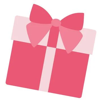 Vector illustration of Pink Gift box with Ribbon Bow. Celebration Present for Stock Illustration