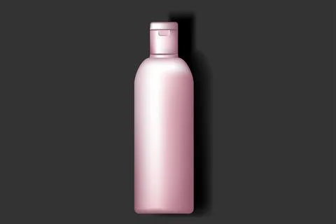 Vector illustration. Pink glossy plastic tube for medicines or cosmetics. Stock Illustration