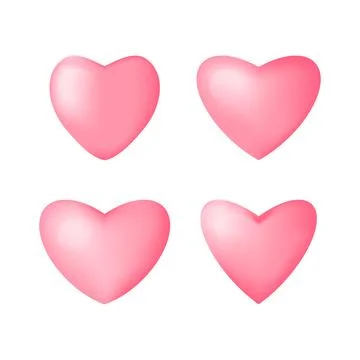 Vector Illustration, Pink hearts different shapes Stock Illustration
