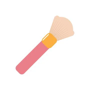 Vector illustration of a pink makeup brush on a white background Stock Illustration