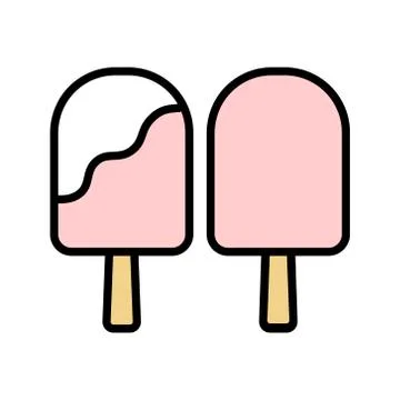 Vector illustration of pink Popsicle ice cream. Stock Illustration