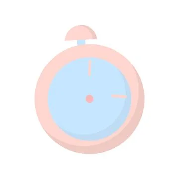 Vector illustration of pink stopwatch in flat style Stock Illustration