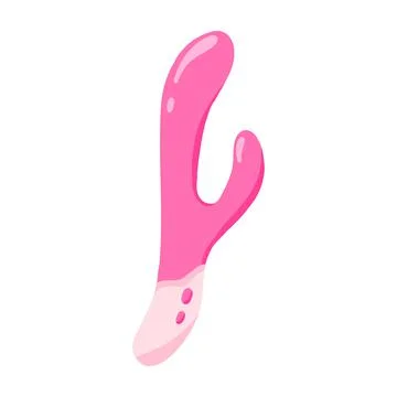 Vector illustration of a pink vibrator. Stock Illustration