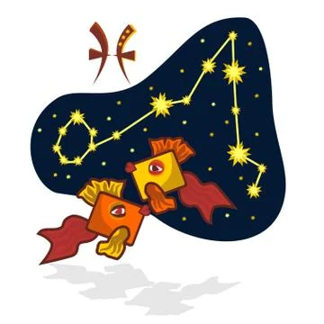 Vector illustration of the Pisces with a rectangular muzzle 库存插图