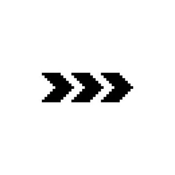 Vector illustration of pixel arrow in black, y2k icon. Illustrazione stock
