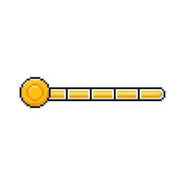 Vector illustration of pixel indicator with yellow coin. Illustrazione stock