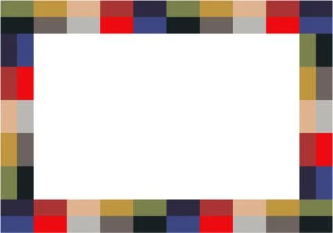 Vector illustration. Pixel mosaic rectangle frame. Vector illustration. Stock Illustration