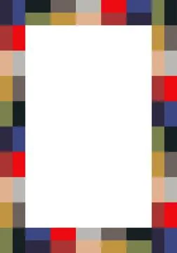 Vector illustration. Pixel mosaic rectangle frame. Stock Illustration