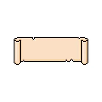 Vector illustration of pixel old parchment scroll with torn effect. Stock Illustration