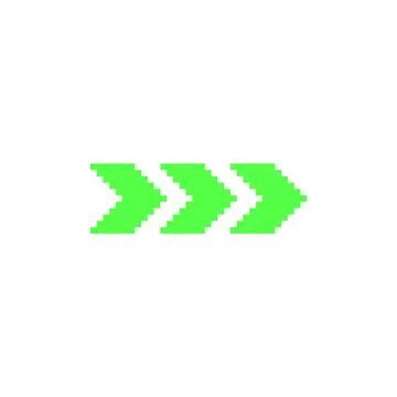 Vector illustration of pixel y2k arrow, bright green color. Stock Illustration