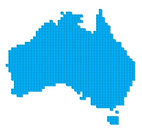 Vector illustration pixelated geographical map of Australia Stock Illustration