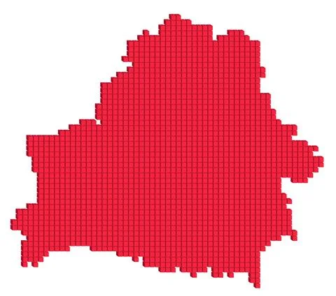 Vector illustration pixelated geographical map of Belarus Stock Illustration