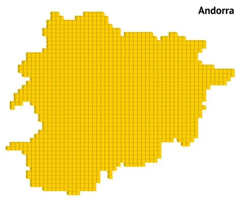 Vector illustration pixelated geographical map of Andorra Stock Illustration