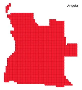 Vector illustration pixelated geographical map of Angola Stock Illustration