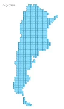 Vector illustration pixelated geographical map of Argentina Stock Illustration