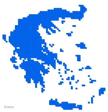 Vector illustration pixelated geographical map of Greece Stock Illustration
