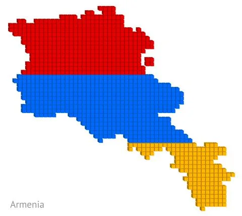 Vector illustration pixelated geographical map of Armenia Stock Illustration