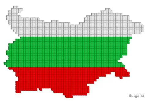Vector illustration pixelated geographical map of Bulgaria Stock Illustration