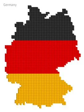 Vector illustration pixelated geographical map of Germany Stock Illustration