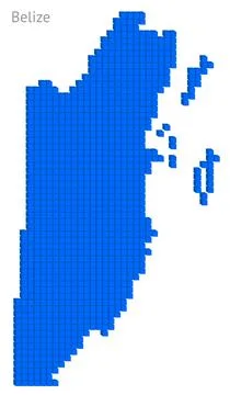 Vector illustration pixelated geographical map of Belize Stock Illustration