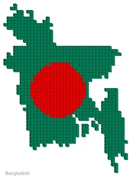 Vector illustration pixelated geographical map of Bangladesh Stock Illustration