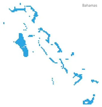 Vector illustration pixelated geographical map of Bahamas Stock Illustration
