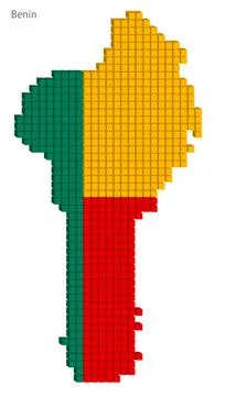 Vector illustration pixelated geographical map of Benin Stock Illustration