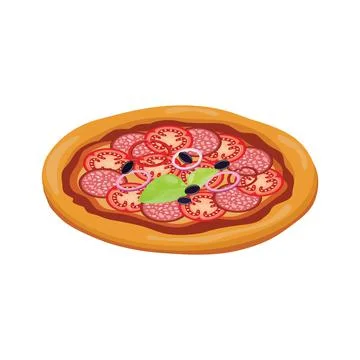 Vector illustration of pizza on an isolated white background Stock Illustration