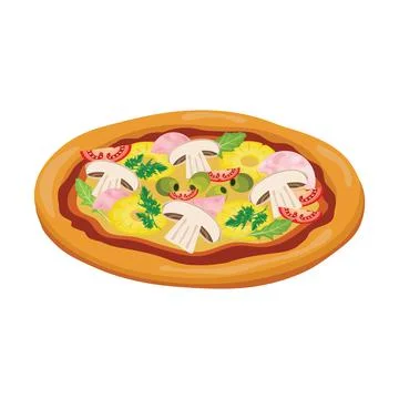 Vector illustration of pizza on an isolated white background 스톡 일러스트