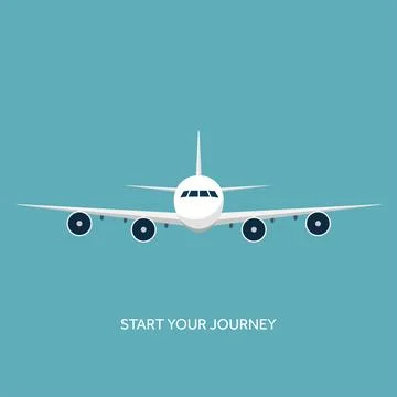 Vector illustration. Plane airplane. Flat background. Travel and tourism. Illustrazione stock