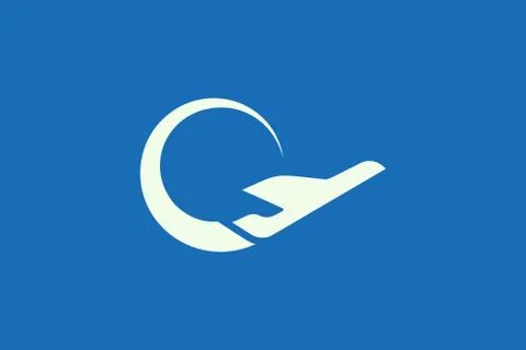 Vector illustration of plane shape design. Minimalist and simple logo, flat s Stock Illustration