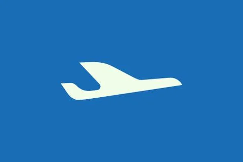 Vector illustration of plane shape design. Minimalist and simple logo, flat s Stock Illustration