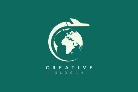 Vector illustration of plane shape design. Minimalist and simple logo, flat s Stock Illustration