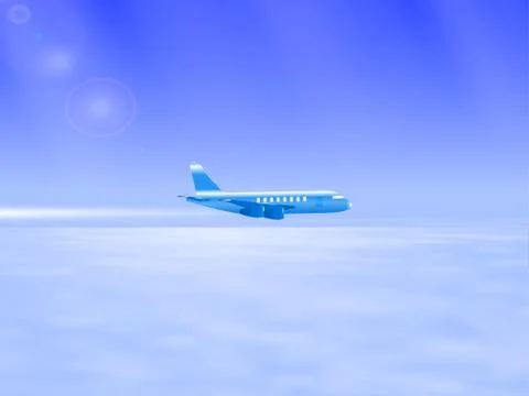 Vector illustration of the plane in the sky Illustration