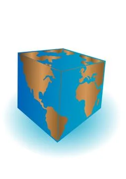 Vector illustration a planet the earth cubed Stock Illustration