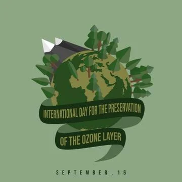 Vector Illustration of Planet earth with environmental and ribbon Stock Illustration
