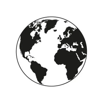 Vector illustration of planet Earth icon. Isolated. Stock Illustration