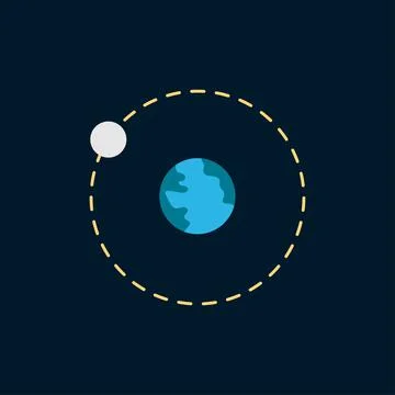Vector illustration. Planet Earth, Moon in space Stock Illustration