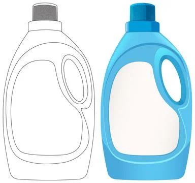 Vector Illustration of Plastic Detergent Bottle with Handle Illustration